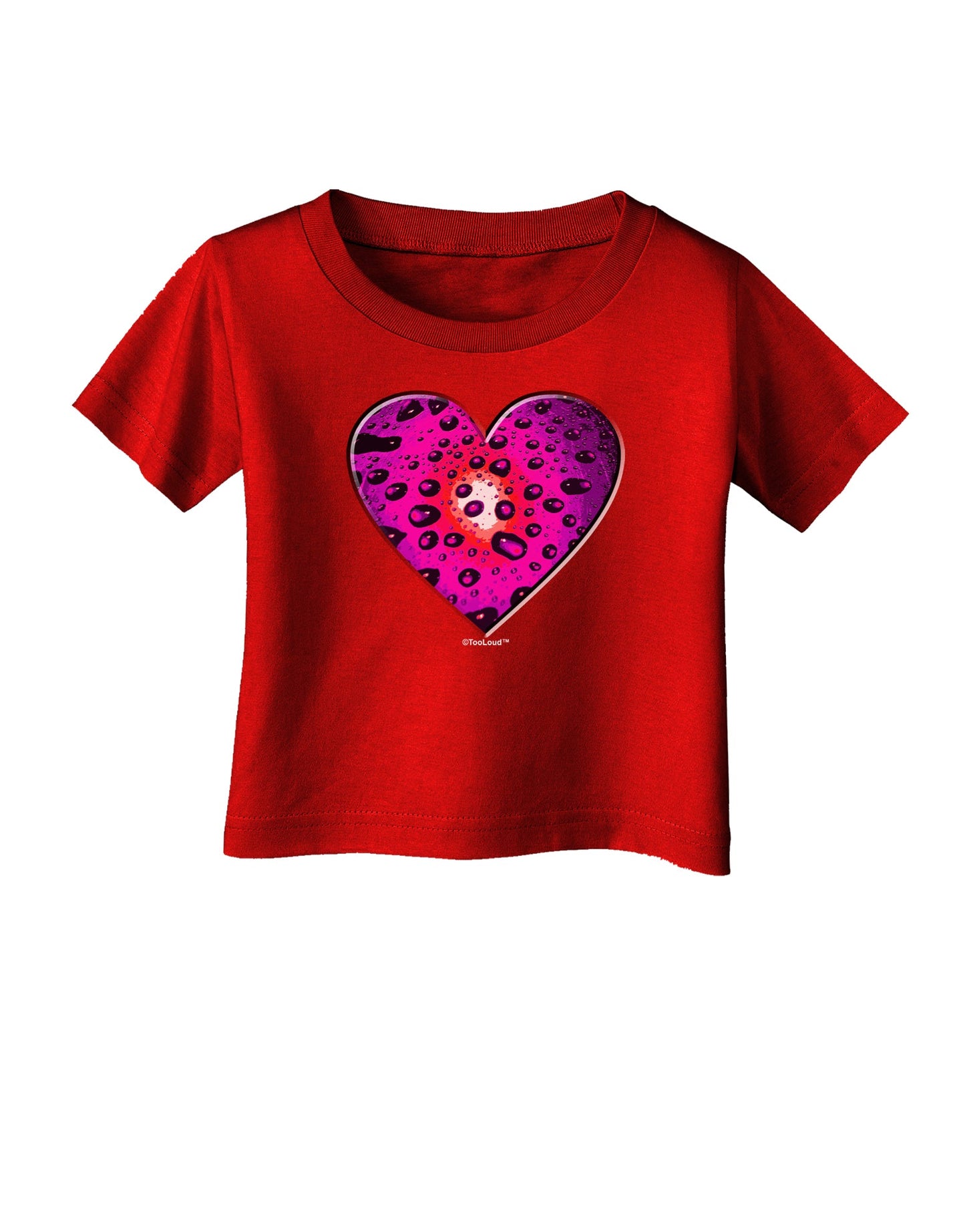 Water Droplet Heart Magenta Infant T-Shirt Dark by TooLoud-Infant T-Shirt-TooLoud-Red-06-Months-Davson Sales