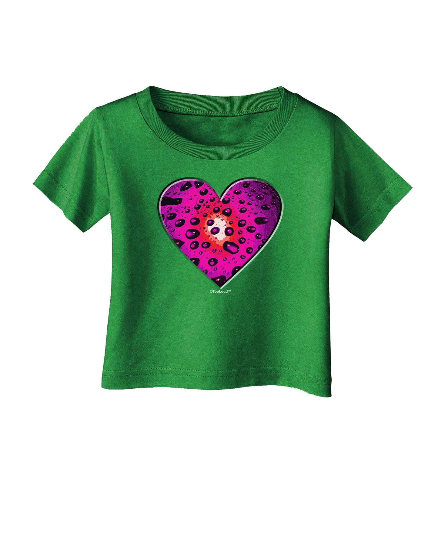 Water Droplet Heart Magenta Infant T-Shirt Dark by TooLoud-Infant T-Shirt-TooLoud-Clover-Green-06-Months-Davson Sales