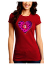 Water Droplet Heart Magenta Juniors Crew Dark T-Shirt by TooLoud-T-Shirts Juniors Tops-TooLoud-Red-Juniors Fitted Small-Davson Sales