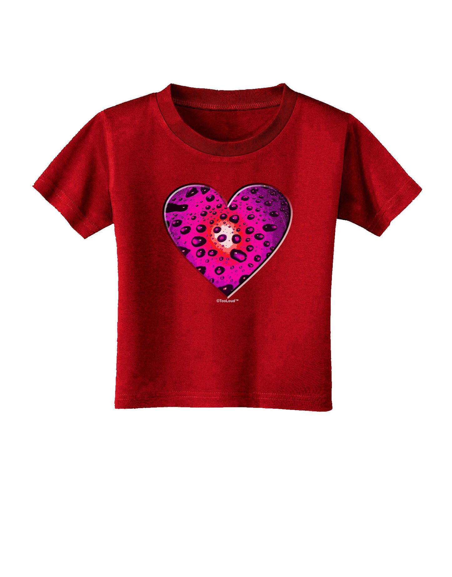 Water Droplet Heart Magenta Toddler T-Shirt Dark by TooLoud-Toddler T-Shirt-TooLoud-Red-2T-Davson Sales