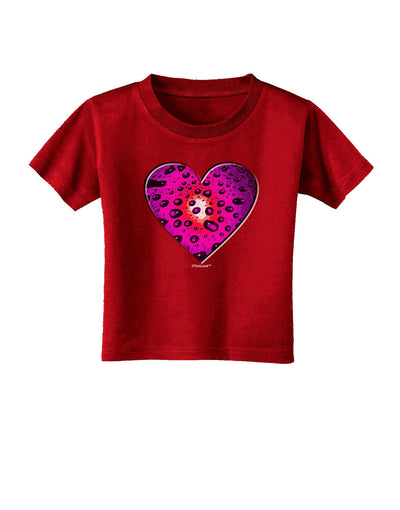 Water Droplet Heart Magenta Toddler T-Shirt Dark by TooLoud-Toddler T-Shirt-TooLoud-Red-2T-Davson Sales