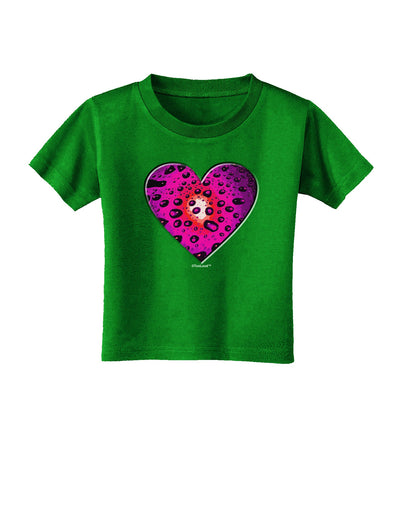 Water Droplet Heart Magenta Toddler T-Shirt Dark by TooLoud-Toddler T-Shirt-TooLoud-Clover-Green-2T-Davson Sales