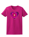 Water Droplet Heart Magenta Womens Dark T-Shirt by TooLoud-Womens T-Shirt-TooLoud-Hot-Pink-Small-Davson Sales