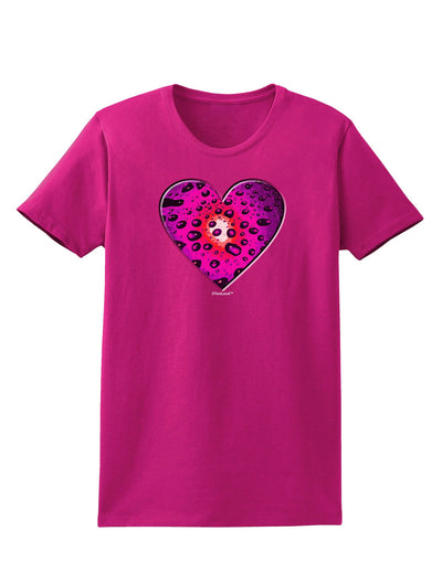 Water Droplet Heart Magenta Womens Dark T-Shirt by TooLoud-Womens T-Shirt-TooLoud-Hot-Pink-Small-Davson Sales