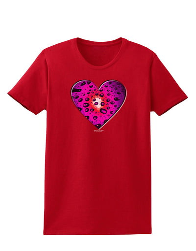 Water Droplet Heart Magenta Womens Dark T-Shirt by TooLoud-Womens T-Shirt-TooLoud-Red-X-Small-Davson Sales