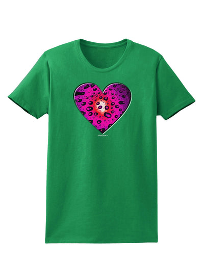 Water Droplet Heart Magenta Womens Dark T-Shirt by TooLoud-Womens T-Shirt-TooLoud-Kelly-Green-X-Small-Davson Sales