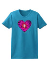 Water Droplet Heart Magenta Womens Dark T-Shirt by TooLoud-Womens T-Shirt-TooLoud-Turquoise-X-Small-Davson Sales