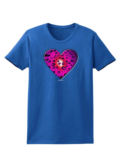 Water Droplet Heart Magenta Womens Dark T-Shirt by TooLoud-Womens T-Shirt-TooLoud-Royal-Blue-X-Small-Davson Sales