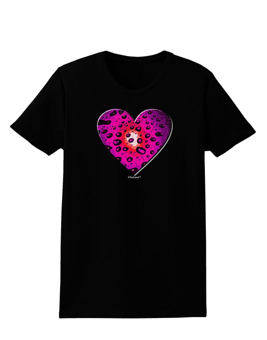 Water Droplet Heart Magenta Womens Dark T-Shirt by TooLoud-Womens T-Shirt-TooLoud-Black-X-Small-Davson Sales