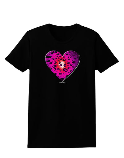 Water Droplet Heart Magenta Womens Dark T-Shirt by TooLoud-Womens T-Shirt-TooLoud-Black-X-Small-Davson Sales