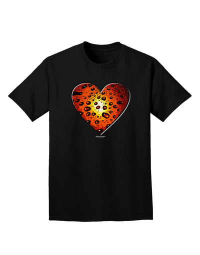 Water Droplet Heart Orange Adult Dark T-Shirt by TooLoud-Mens T-Shirt-TooLoud-Black-Small-Davson Sales