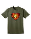 Water Droplet Heart Orange Adult Dark T-Shirt by TooLoud-Mens T-Shirt-TooLoud-Military-Green-Small-Davson Sales