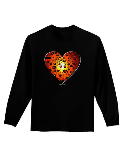 Water Droplet Heart Orange Adult Long Sleeve Dark T-Shirt by TooLoud-TooLoud-Black-Small-Davson Sales