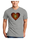 Water Droplet Heart Orange Adult V-Neck T-shirt by TooLoud-Mens V-Neck T-Shirt-TooLoud-HeatherGray-Small-Davson Sales