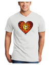 Water Droplet Heart Orange Adult V-Neck T-shirt by TooLoud-Mens V-Neck T-Shirt-TooLoud-White-Small-Davson Sales