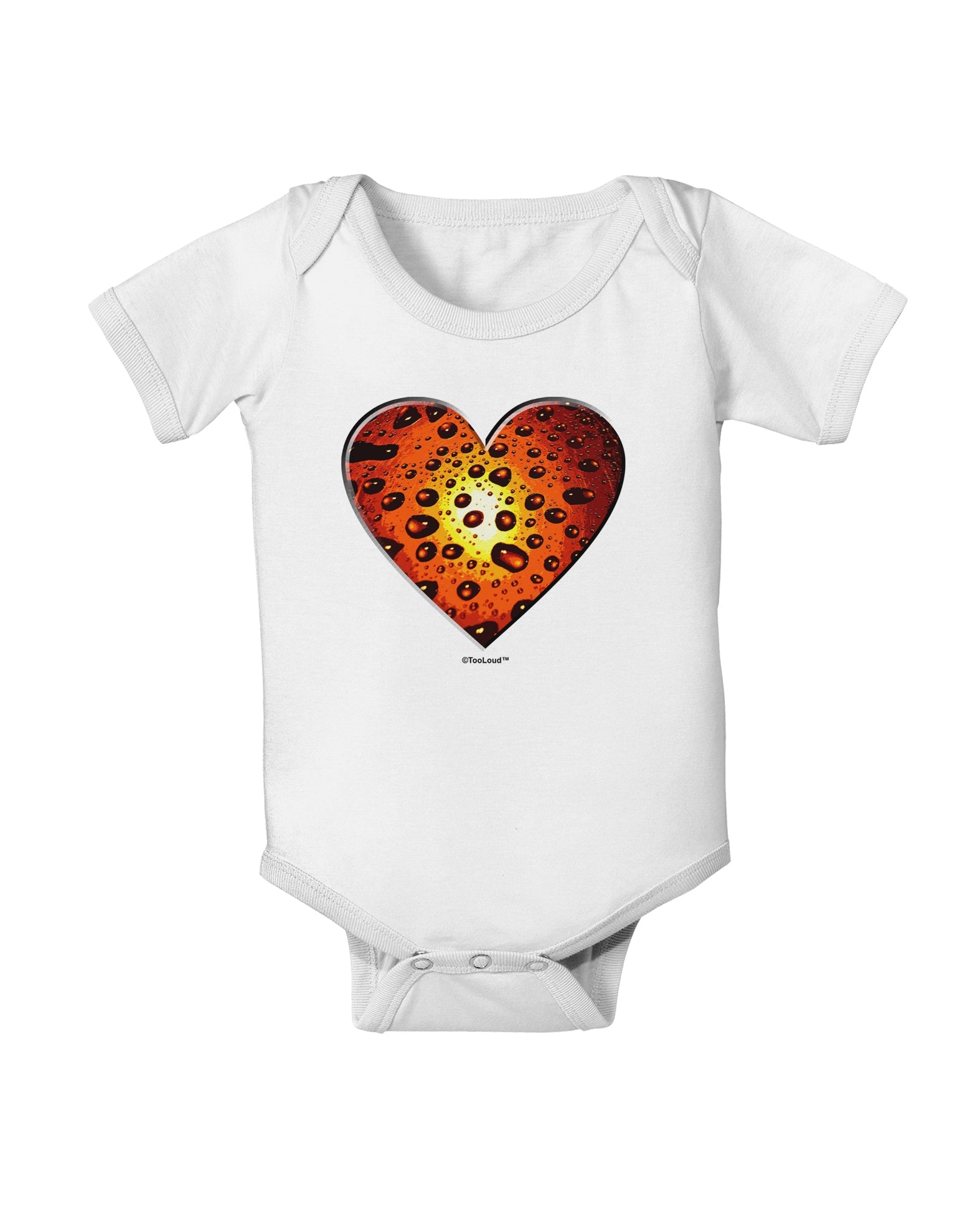 Water Droplet Heart Orange Baby Romper Bodysuit by TooLoud-Baby Romper-TooLoud-White-06-Months-Davson Sales