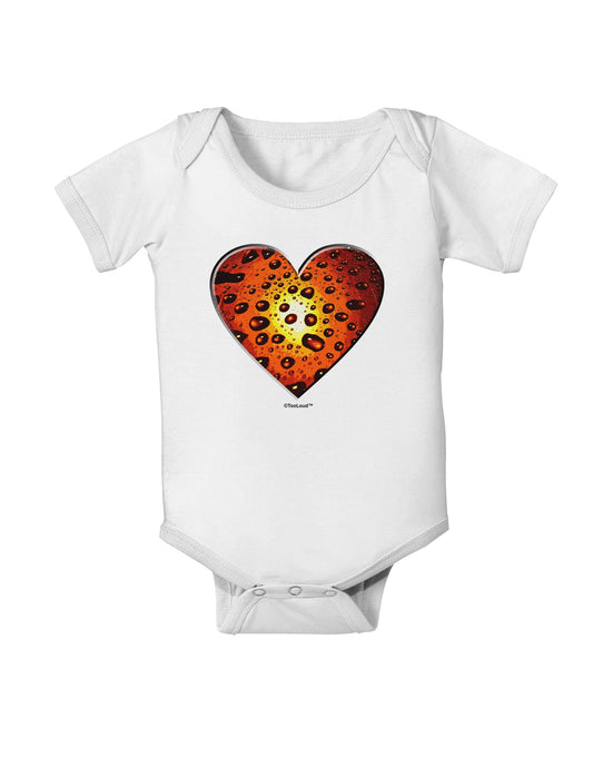 Water Droplet Heart Orange Baby Romper Bodysuit by TooLoud-Baby Romper-TooLoud-White-06-Months-Davson Sales