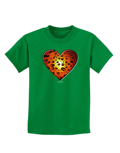 Water Droplet Heart Orange Childrens Dark T-Shirt by TooLoud-Childrens T-Shirt-TooLoud-Kelly-Green-X-Small-Davson Sales