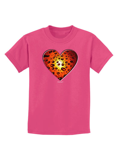 Water Droplet Heart Orange Childrens Dark T-Shirt by TooLoud-Childrens T-Shirt-TooLoud-Sangria-X-Small-Davson Sales