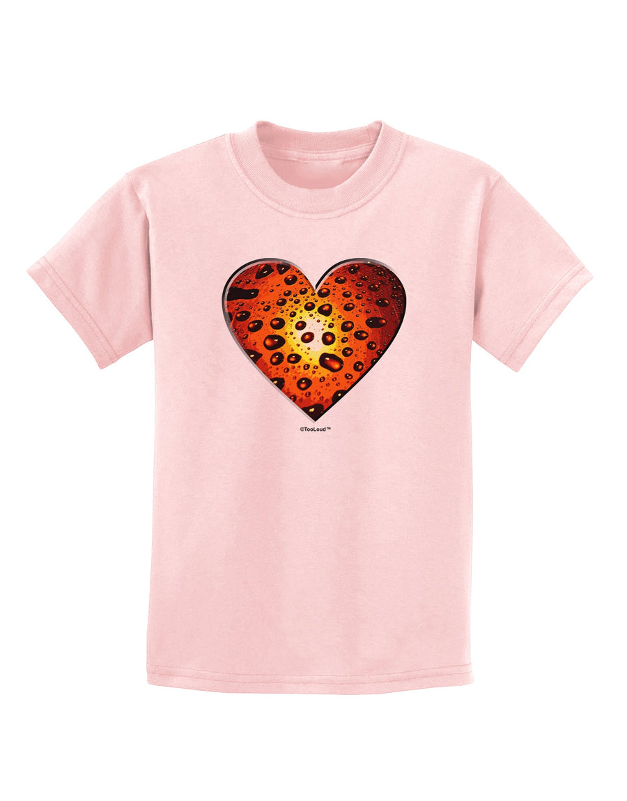 Water Droplet Heart Orange Childrens T-Shirt by TooLoud-Childrens T-Shirt-TooLoud-White-X-Small-Davson Sales