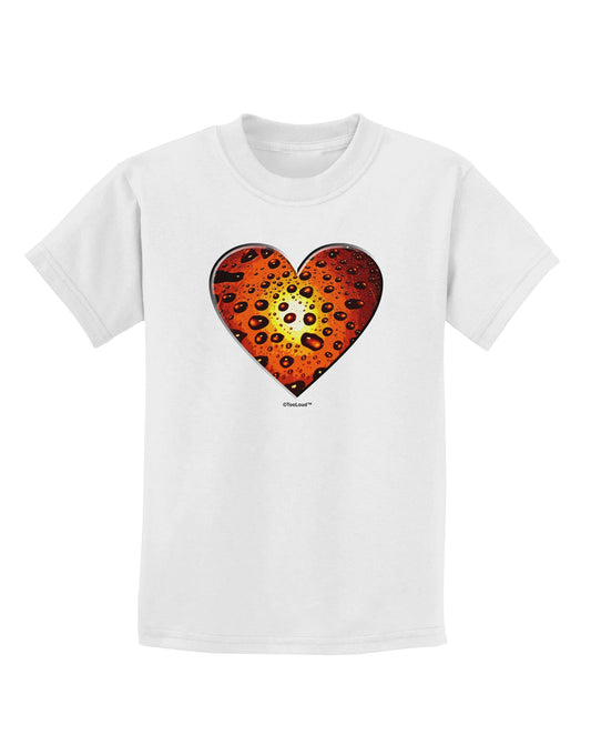 Water Droplet Heart Orange Childrens T-Shirt by TooLoud-Childrens T-Shirt-TooLoud-White-X-Small-Davson Sales