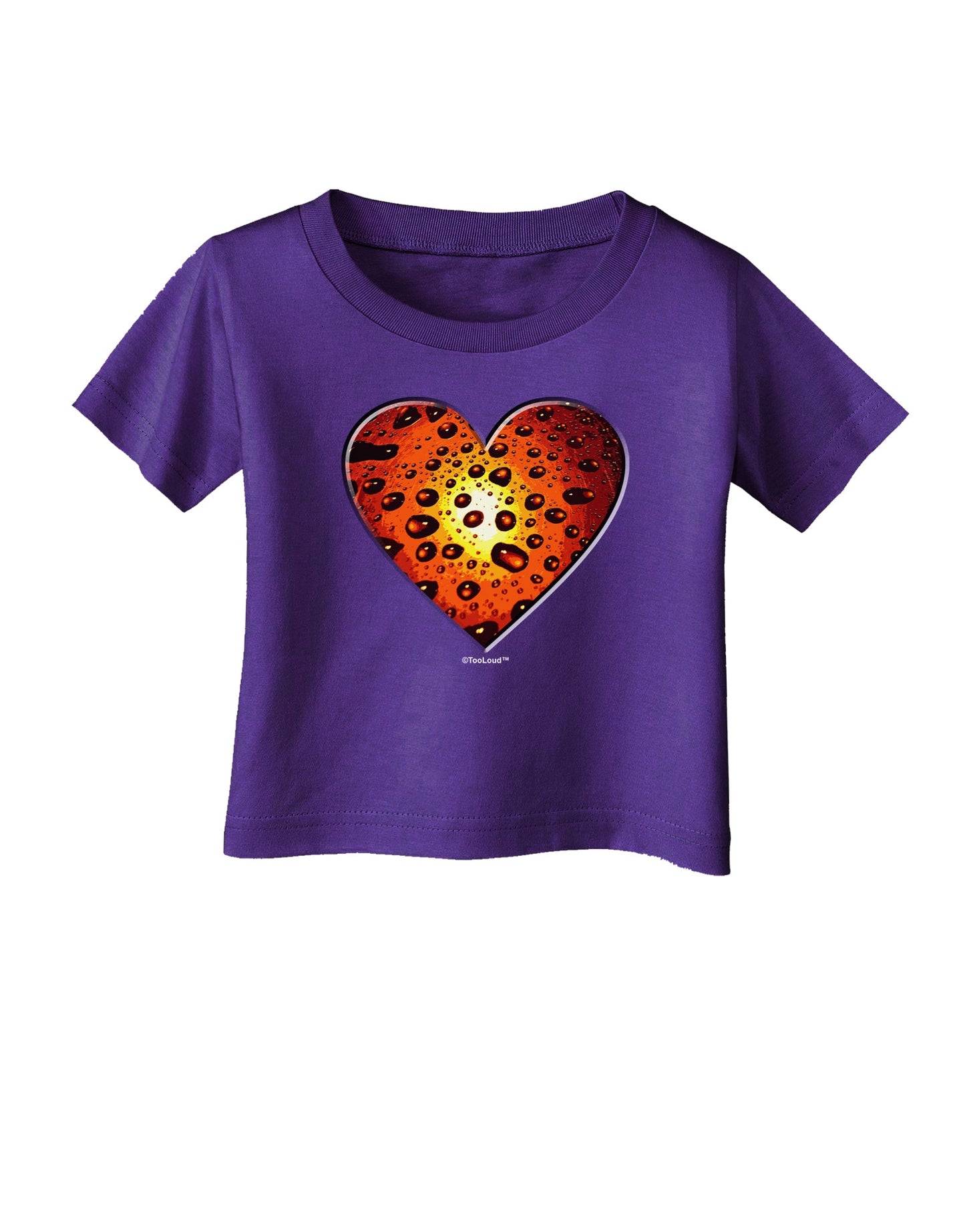 Water Droplet Heart Orange Infant T-Shirt Dark by TooLoud-Infant T-Shirt-TooLoud-Purple-06-Months-Davson Sales