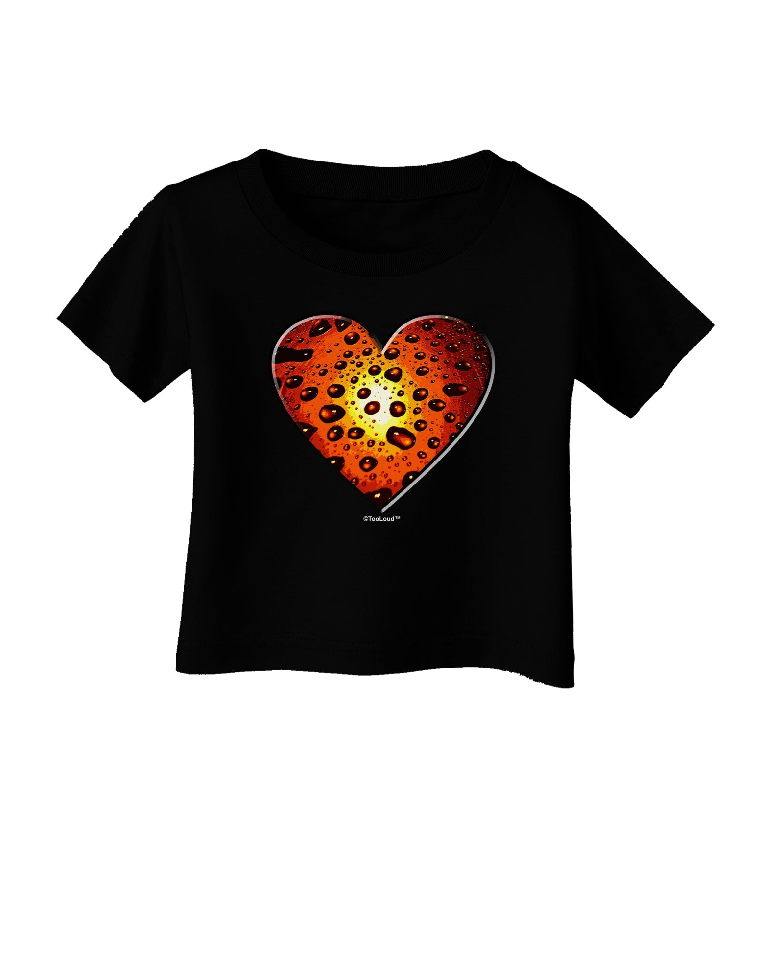 Water Droplet Heart Orange Infant T-Shirt Dark by TooLoud-Infant T-Shirt-TooLoud-Black-06-Months-Davson Sales