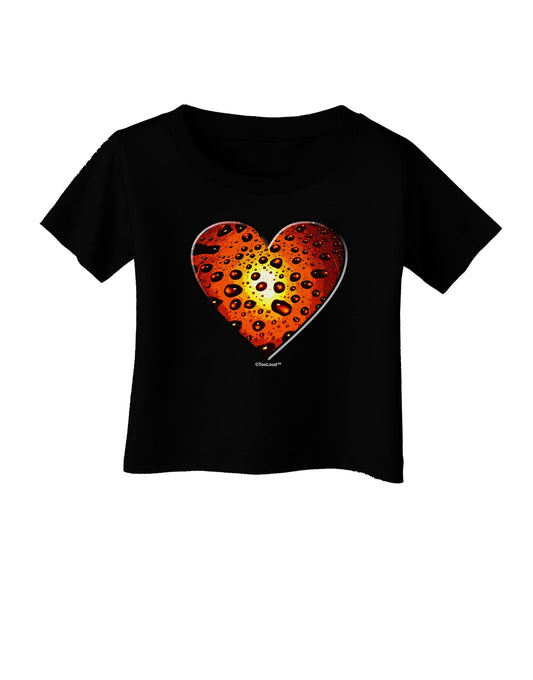 Water Droplet Heart Orange Infant T-Shirt Dark by TooLoud-Infant T-Shirt-TooLoud-Black-06-Months-Davson Sales