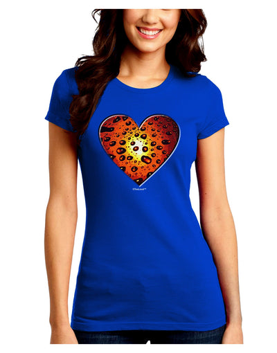 Water Droplet Heart Orange Juniors Crew Dark T-Shirt by TooLoud-T-Shirts Juniors Tops-TooLoud-Royal-Blue-Juniors Fitted Small-Davson Sales