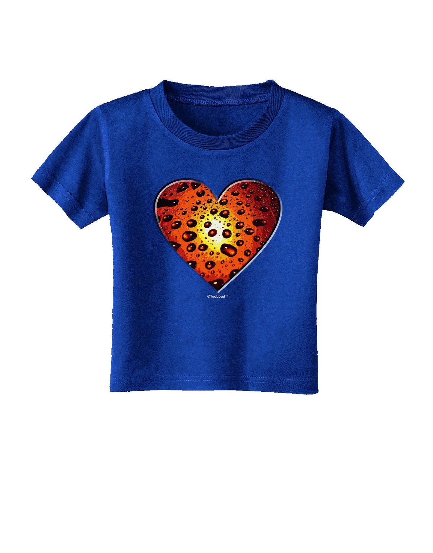 Water Droplet Heart Orange Toddler T-Shirt Dark by TooLoud-Toddler T-Shirt-TooLoud-Royal-Blue-2T-Davson Sales