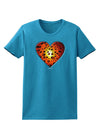 Water Droplet Heart Orange Womens Dark T-Shirt by TooLoud-Womens T-Shirt-TooLoud-Turquoise-X-Small-Davson Sales