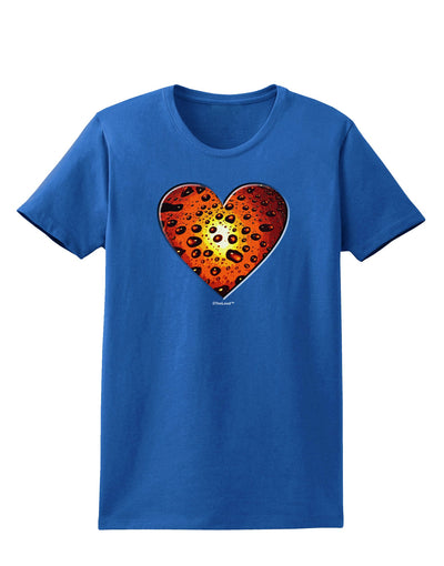 Water Droplet Heart Orange Womens Dark T-Shirt by TooLoud-Womens T-Shirt-TooLoud-Royal-Blue-X-Small-Davson Sales