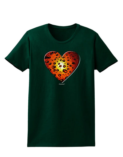 Water Droplet Heart Orange Womens Dark T-Shirt by TooLoud-Womens T-Shirt-TooLoud-Forest-Green-Small-Davson Sales