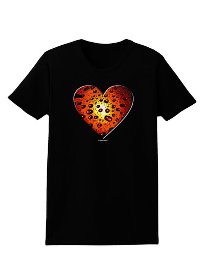 Water Droplet Heart Orange Womens Dark T-Shirt by TooLoud-Womens T-Shirt-TooLoud-Black-X-Small-Davson Sales