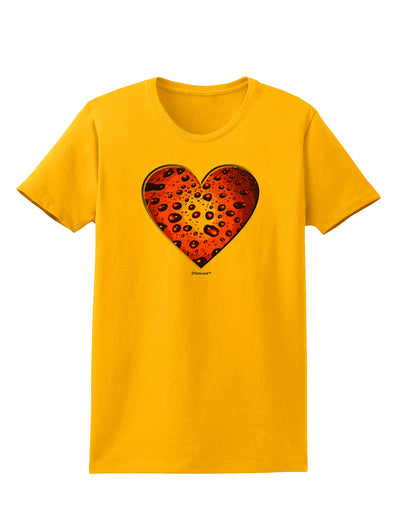 Water Droplet Heart Orange Womens T-Shirt by TooLoud-Womens T-Shirt-TooLoud-Gold-X-Small-Davson Sales