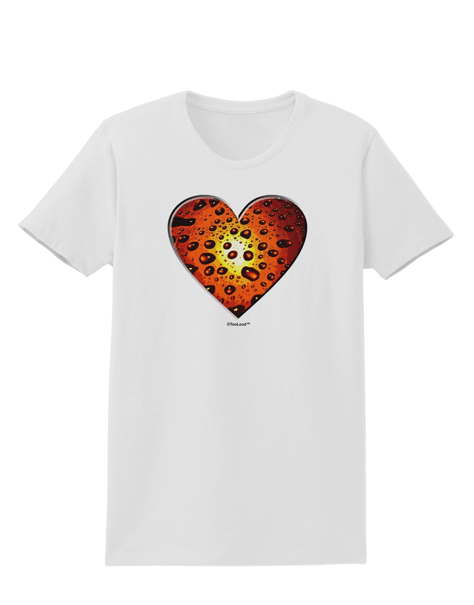 Water Droplet Heart Orange Womens T-Shirt by TooLoud-Womens T-Shirt-TooLoud-White-X-Small-Davson Sales