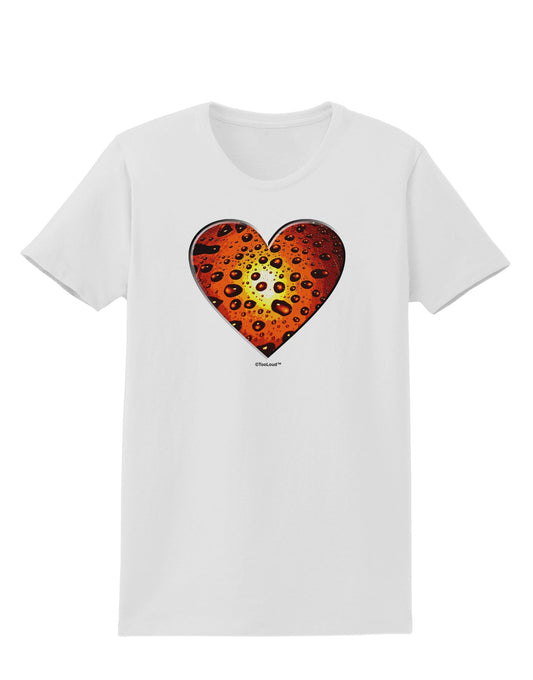 Water Droplet Heart Orange Womens T-Shirt by TooLoud-Womens T-Shirt-TooLoud-White-X-Small-Davson Sales