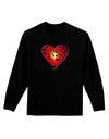 Water Droplet Heart Red Adult Long Sleeve Dark T-Shirt by TooLoud-TooLoud-Black-Small-Davson Sales