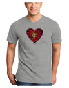 Water Droplet Heart Red Adult V-Neck T-shirt by TooLoud-Mens V-Neck T-Shirt-TooLoud-HeatherGray-Small-Davson Sales