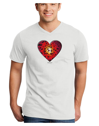 Water Droplet Heart Red Adult V-Neck T-shirt by TooLoud-Mens V-Neck T-Shirt-TooLoud-White-Small-Davson Sales