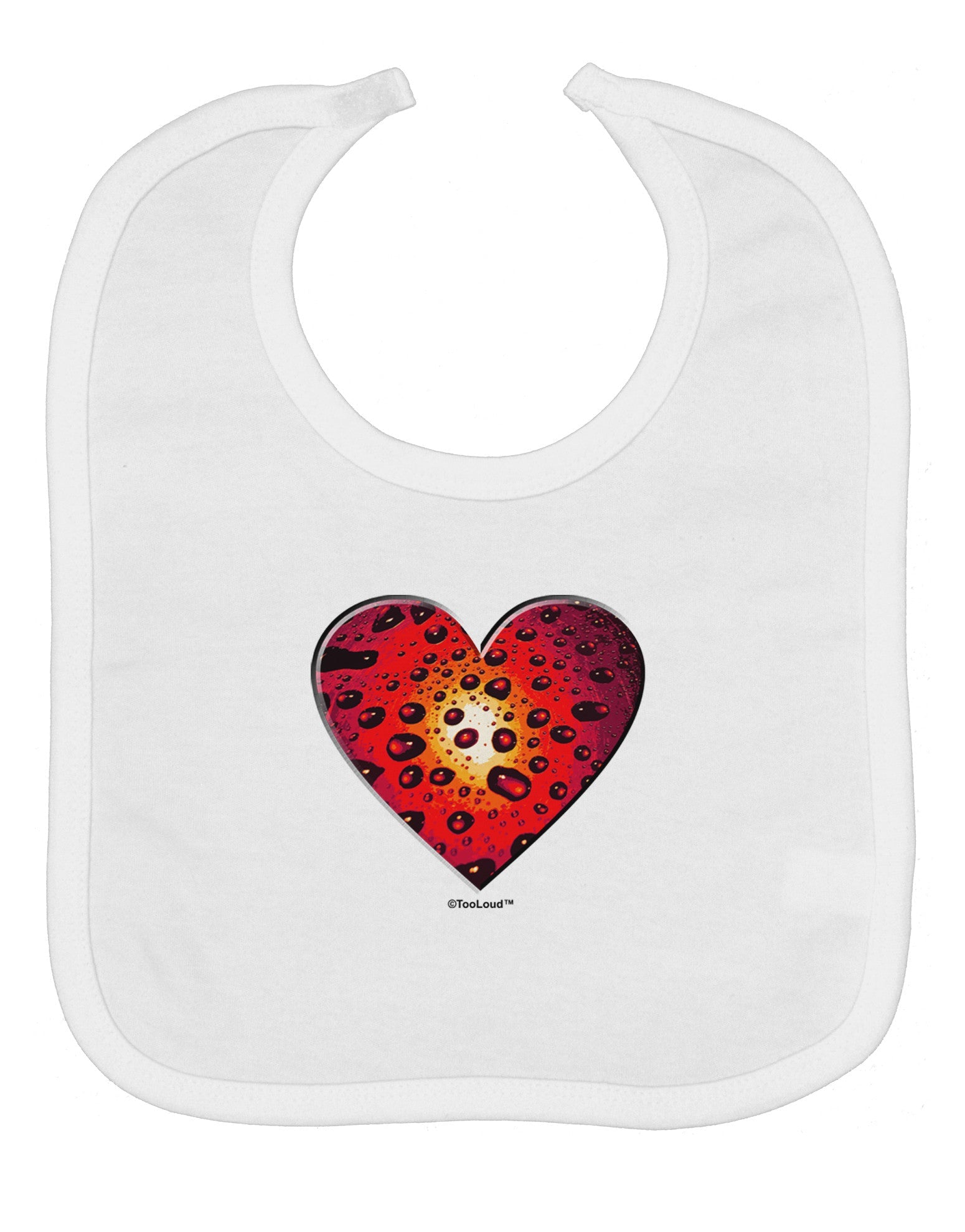 Water Droplet Heart Red Baby Bib by TooLoud