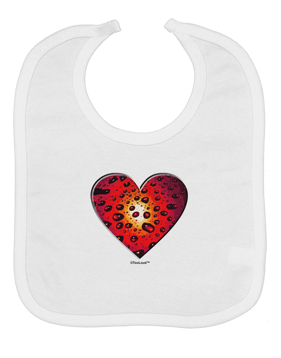 Water Droplet Heart Red Baby Bib by TooLoud