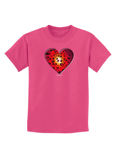 Water Droplet Heart Red Childrens Dark T-Shirt by TooLoud-Childrens T-Shirt-TooLoud-Sangria-X-Small-Davson Sales