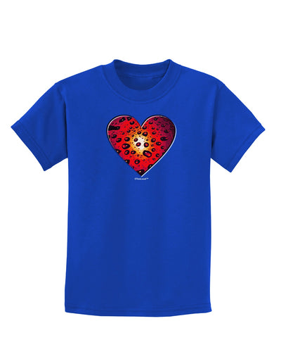 Water Droplet Heart Red Childrens Dark T-Shirt by TooLoud-Childrens T-Shirt-TooLoud-Royal-Blue-X-Small-Davson Sales