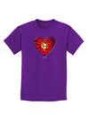 Water Droplet Heart Red Childrens Dark T-Shirt by TooLoud-Childrens T-Shirt-TooLoud-Purple-X-Small-Davson Sales