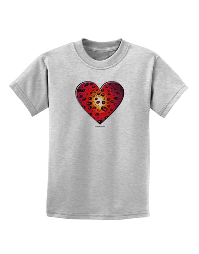 Water Droplet Heart Red Childrens T-Shirt by TooLoud-Childrens T-Shirt-TooLoud-AshGray-X-Small-Davson Sales