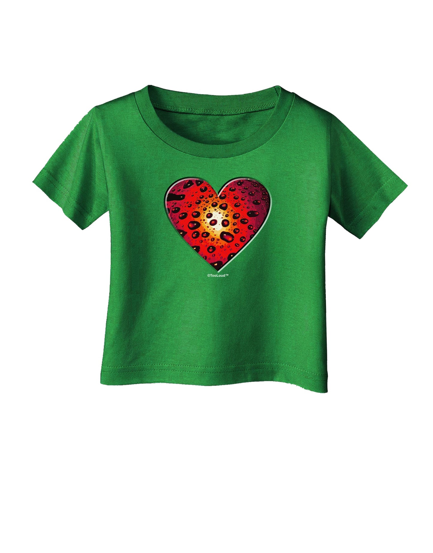 Water Droplet Heart Red Infant T-Shirt Dark by TooLoud-Infant T-Shirt-TooLoud-Clover-Green-06-Months-Davson Sales