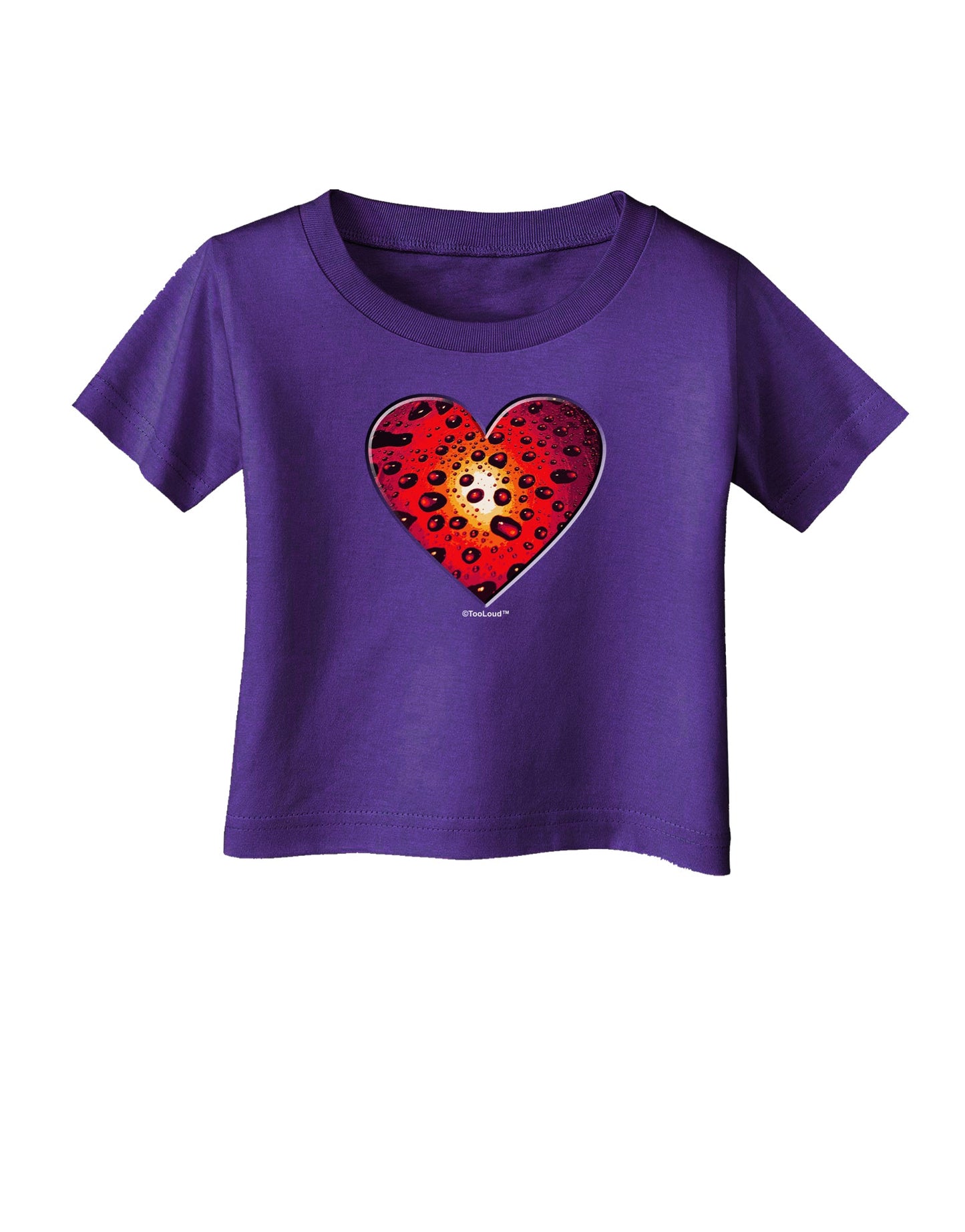 Water Droplet Heart Red Infant T-Shirt Dark by TooLoud-Infant T-Shirt-TooLoud-Purple-06-Months-Davson Sales