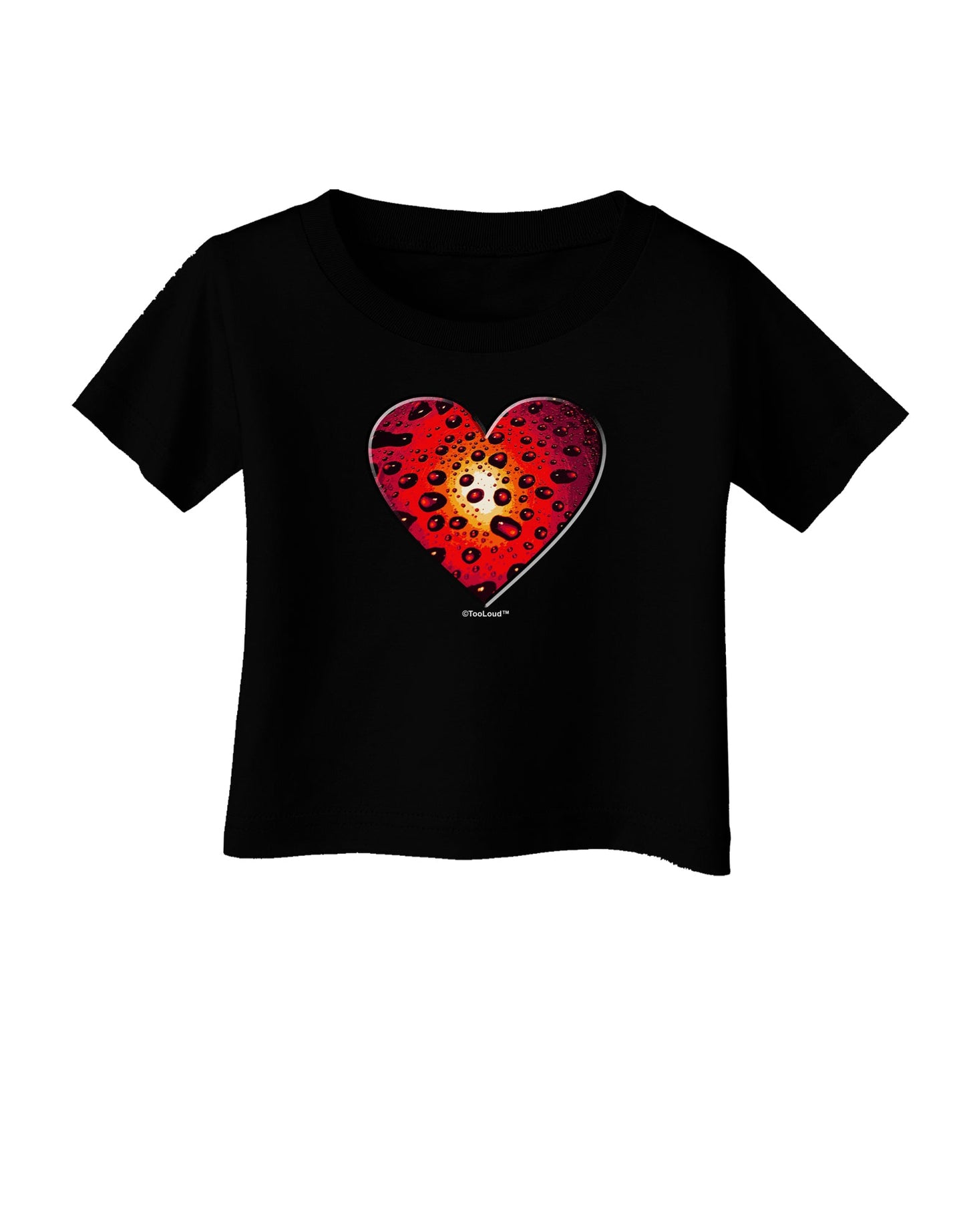 Water Droplet Heart Red Infant T-Shirt Dark by TooLoud-Infant T-Shirt-TooLoud-Black-06-Months-Davson Sales
