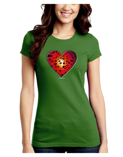 Water Droplet Heart Red Juniors Crew Dark T-Shirt by TooLoud-T-Shirts Juniors Tops-TooLoud-Kiwi-Green-Juniors Fitted X-Small-Davson Sales